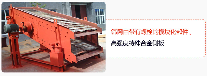 篩網由帶有螺栓的模塊化部件，高強度特殊合金側板